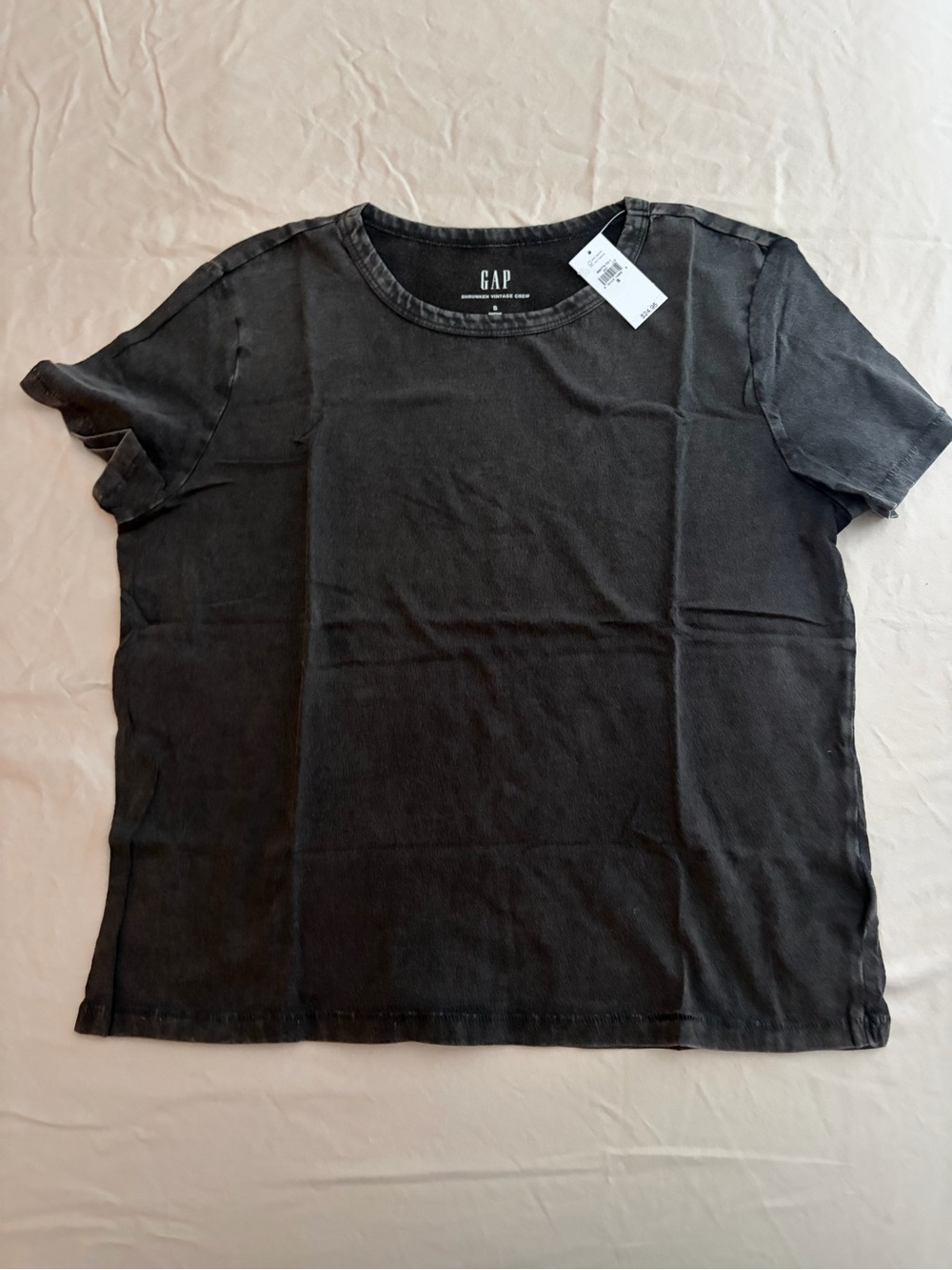 GAP Washed Black Shrunken Vintage Crew Tee